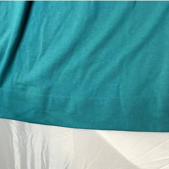 Basic Editions Plus Size XL Aqua top Women Blouse short sleeve - Picture 5 of 7